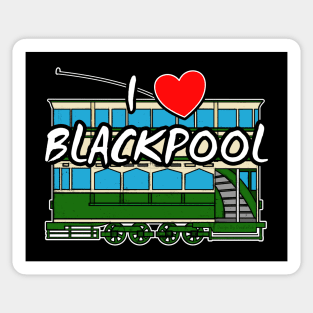 I Love Blackpool Vintage Tram Seaside Lancashire Sticker